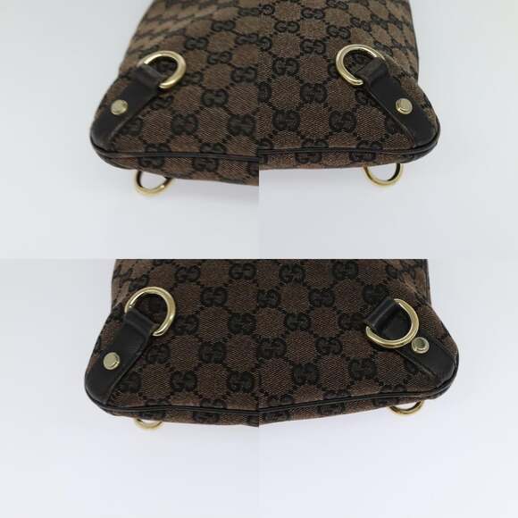 GUCCI GG Canvas Abbey Shoulder Bag Outlet Brown Gold - Picture 10 of 12
